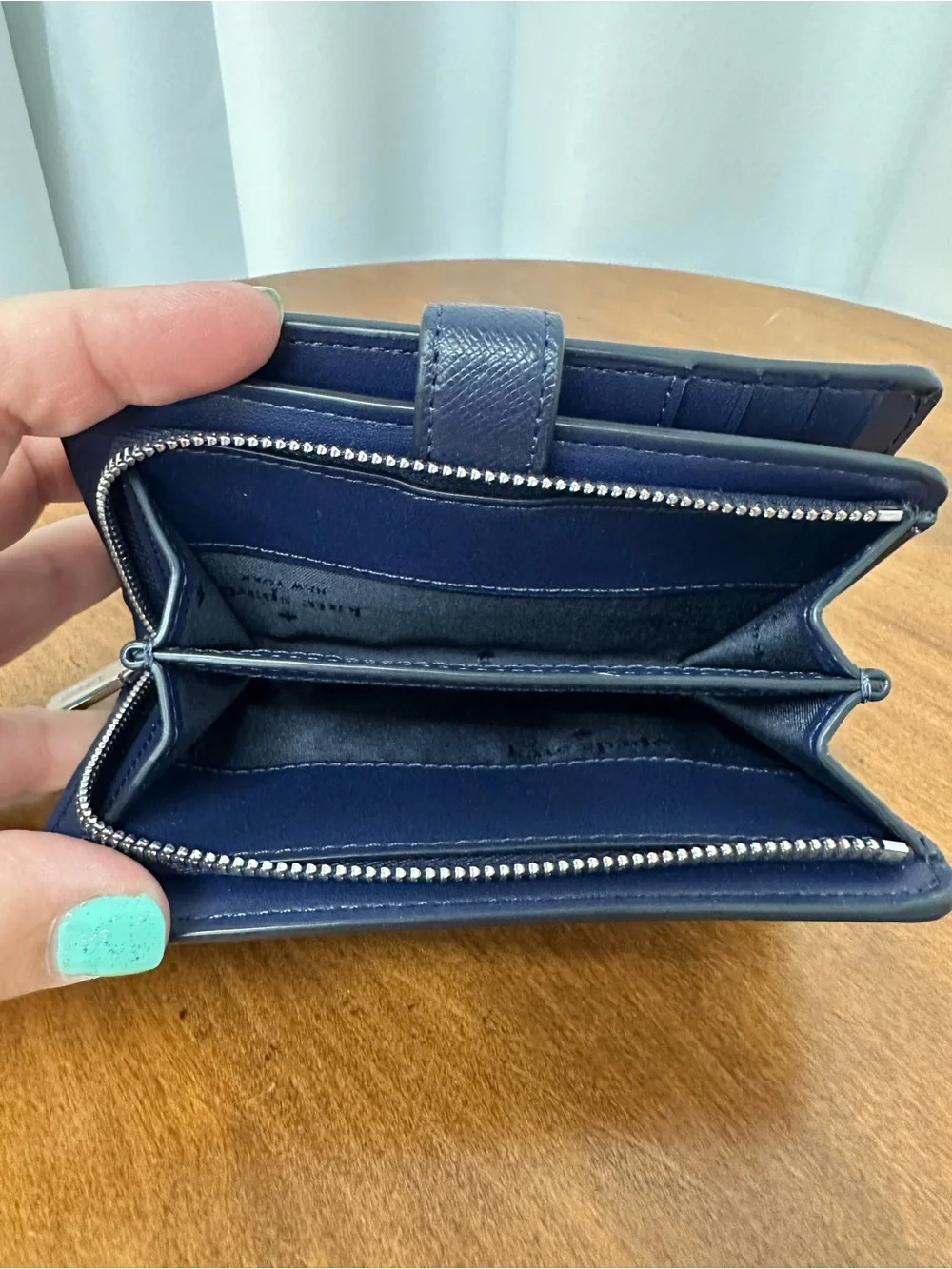 kate spade Madison bifold navy compact wallet